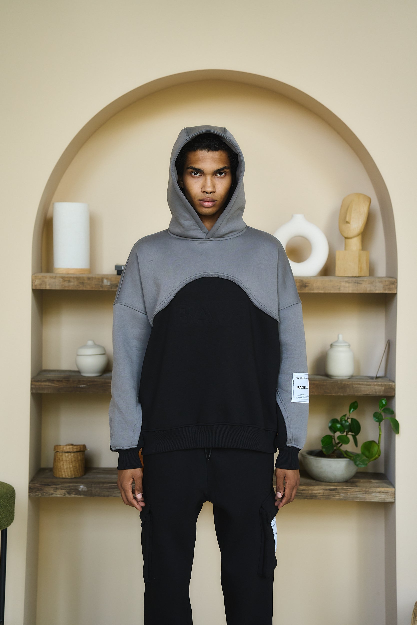 Astronaut oversize hoodie graphite-black