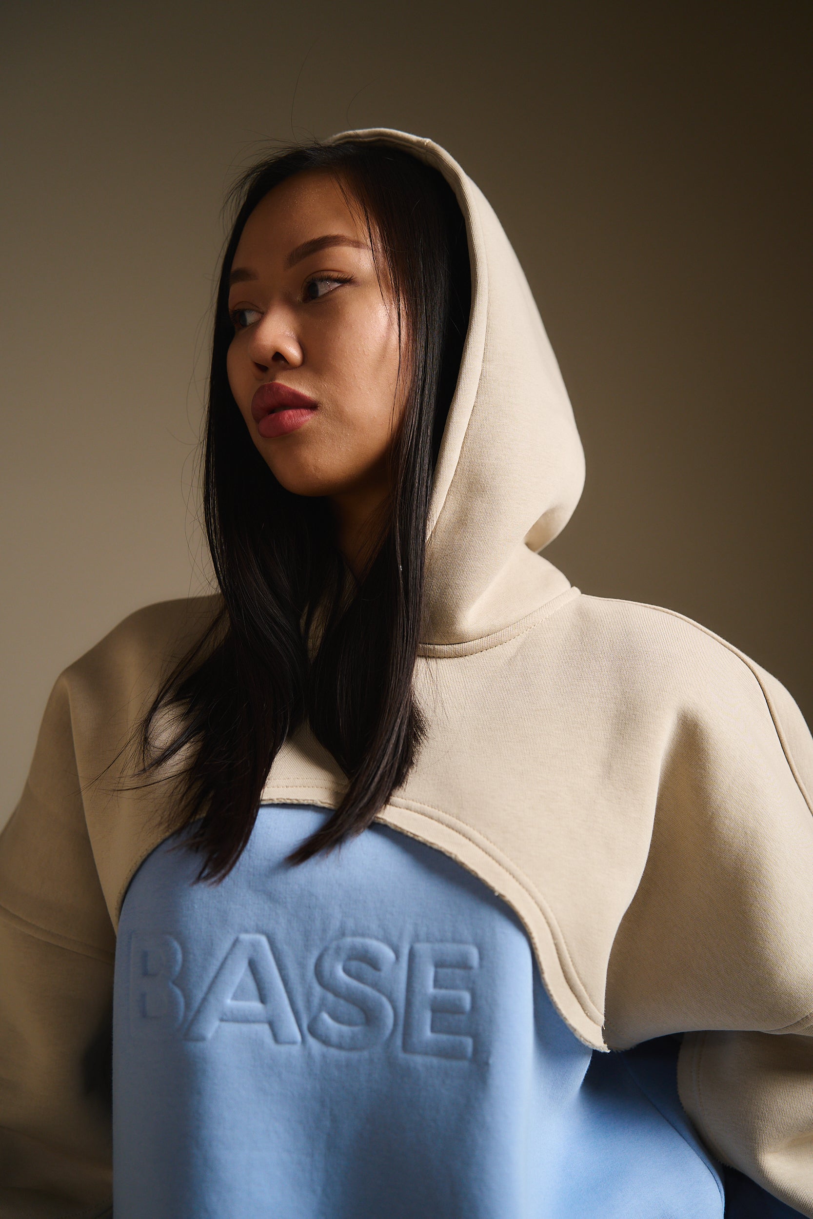 Astronaut oversize hoodie beige-blue