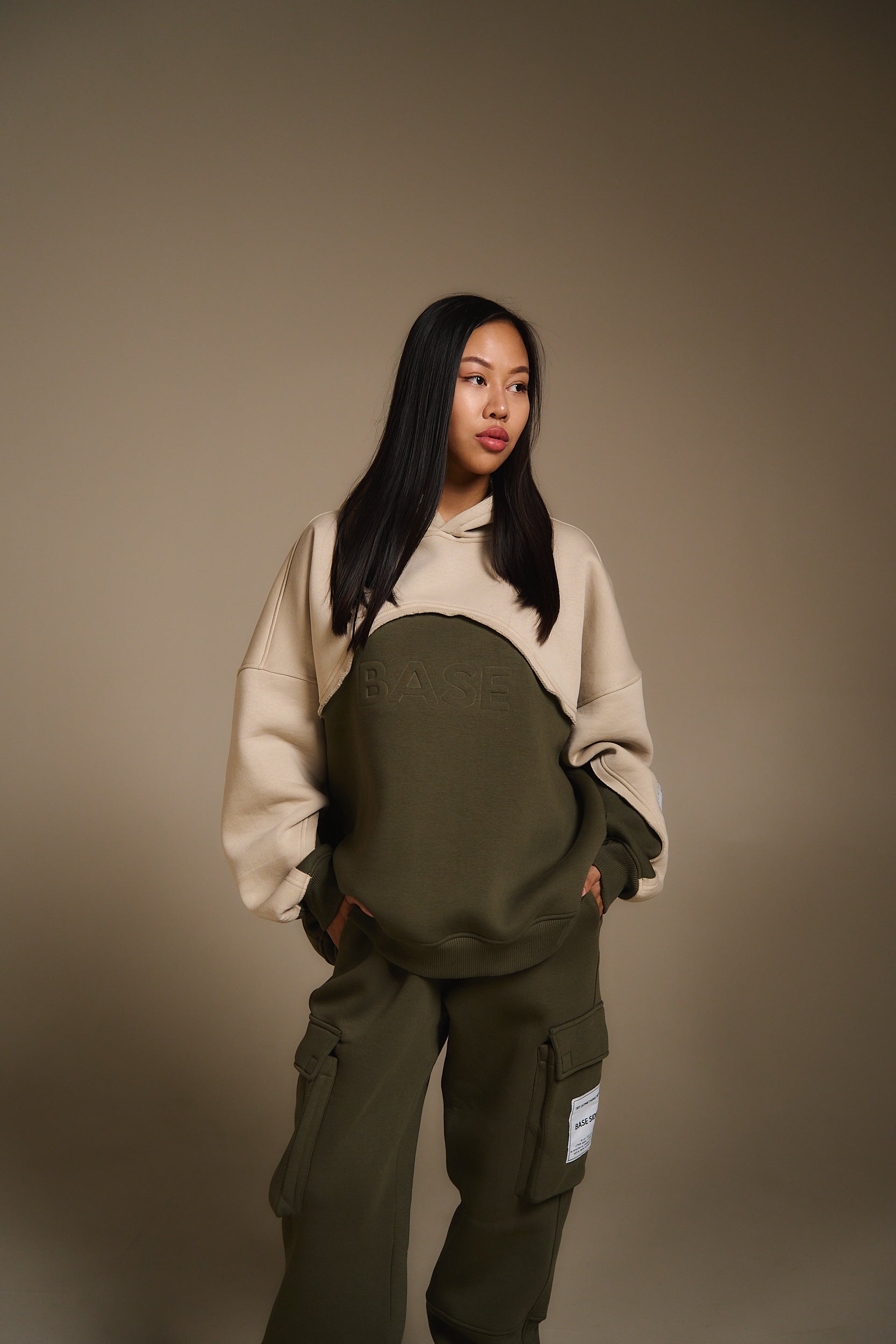 Astronaut oversize hoodie beige-khaki