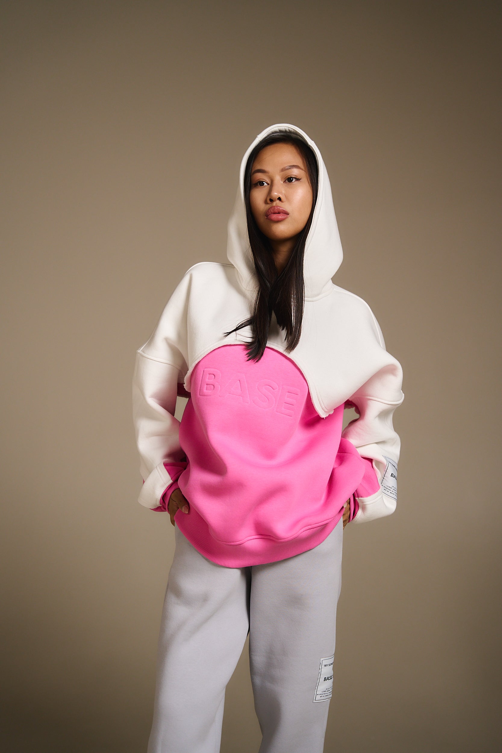 Astronaut oversize hoodie milk-pink