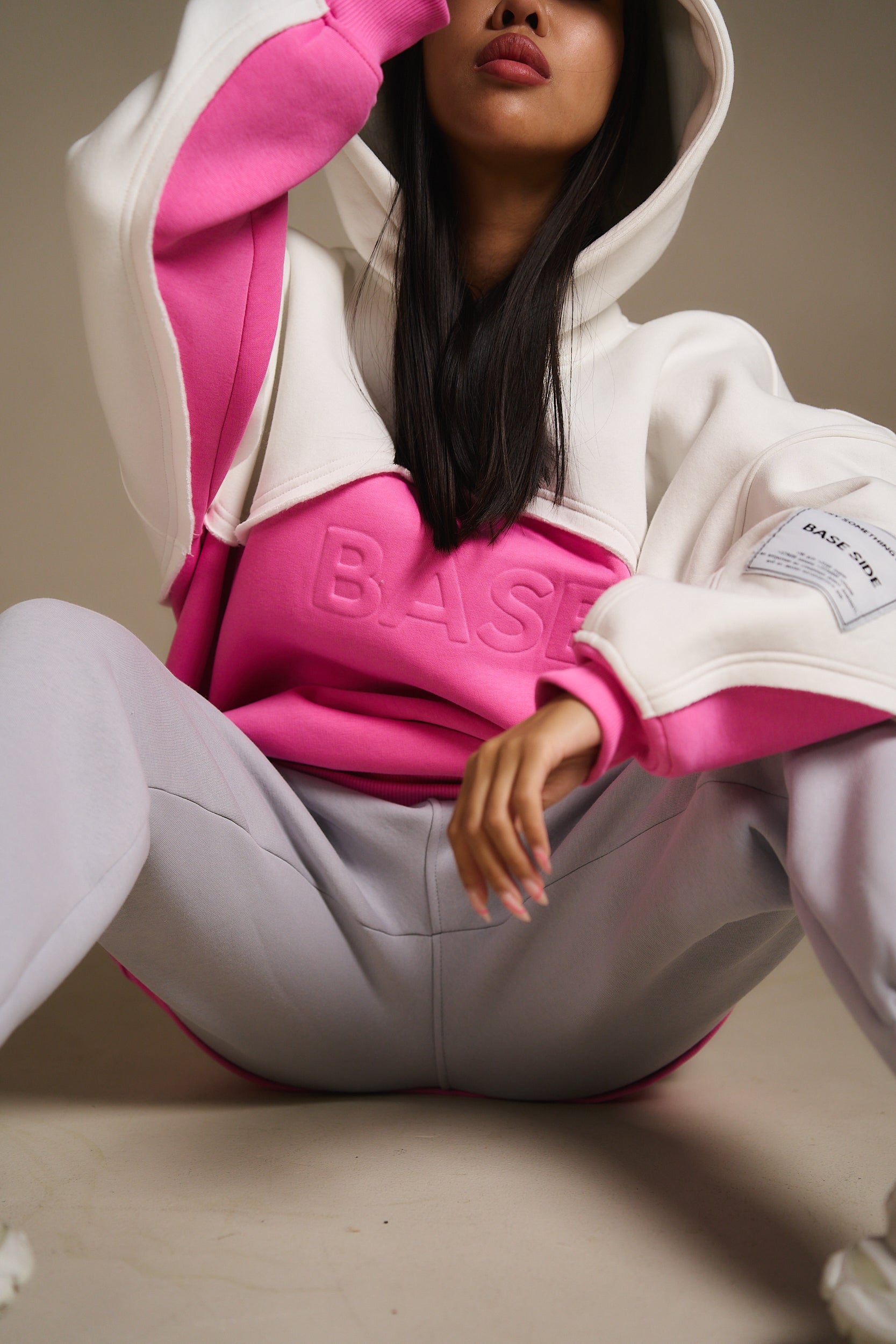 Astronaut oversize hoodie milk-pink